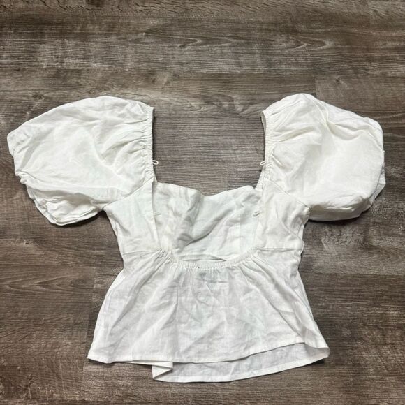 Francesca’s Puff Sleeve Crop Top Size Small - Picture 10 of 11